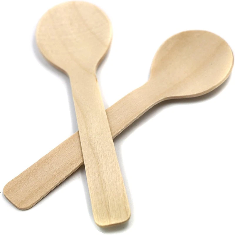 Multipurpose small disposable wooden spoons